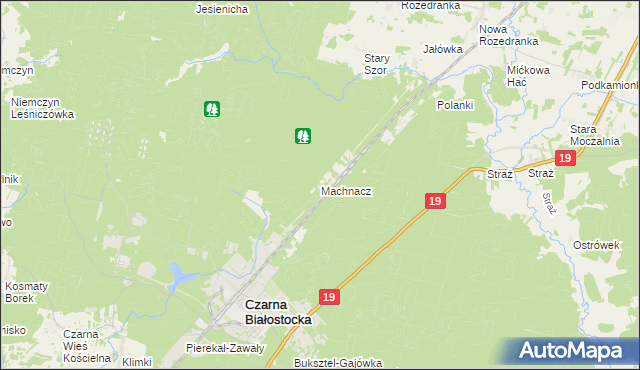 mapa Machnacz gmina Czarna Białostocka, Machnacz gmina Czarna Białostocka na mapie Targeo