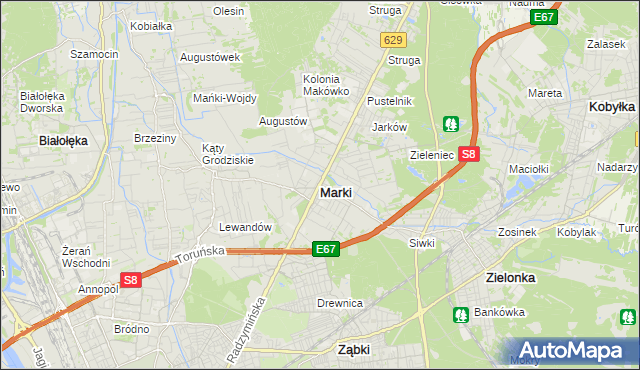mapa Marki powiat wołomiński, Marki powiat wołomiński na mapie Targeo