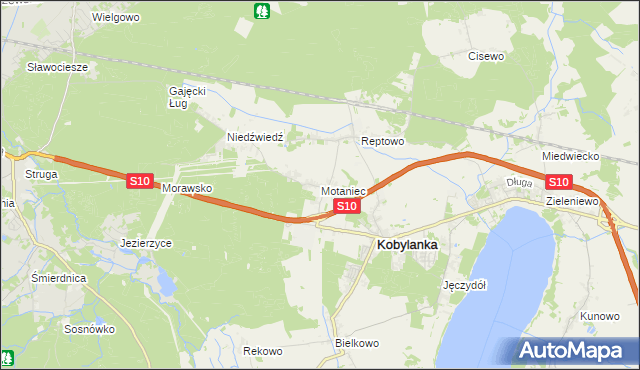 mapa Motaniec, Motaniec na mapie Targeo