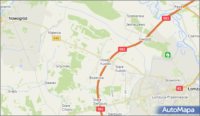 mapa Nowe Kupiski, Nowe Kupiski na mapie Targeo