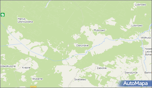 mapa Ostryńskie, Ostryńskie na mapie Targeo