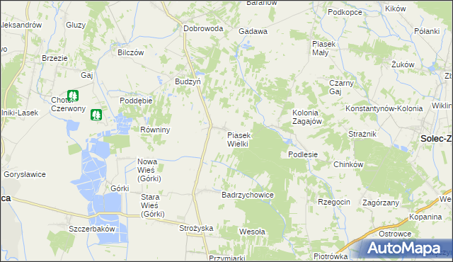 mapa Piasek Wielki, Piasek Wielki na mapie Targeo