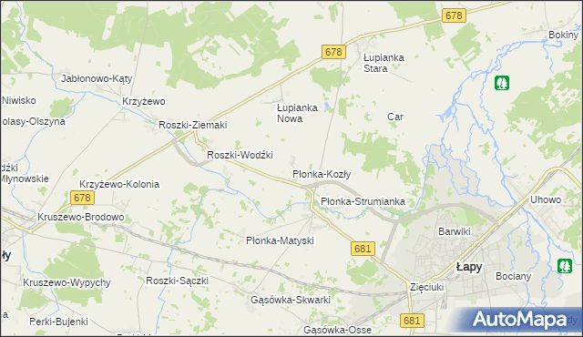 mapa Płonka-Kozły, Płonka-Kozły na mapie Targeo