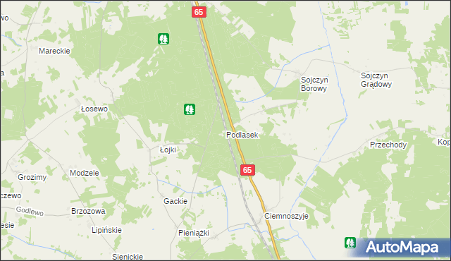 mapa Podlasek gmina Grajewo, Podlasek gmina Grajewo na mapie Targeo