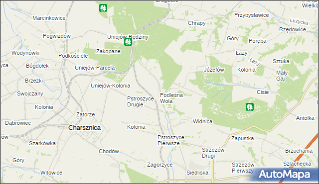 mapa Podleśna Wola, Podleśna Wola na mapie Targeo