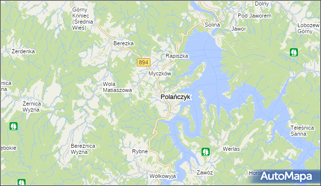 mapa Polańczyk, Polańczyk na mapie Targeo