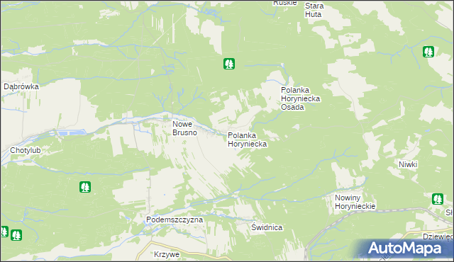 mapa Polanka Horyniecka, Polanka Horyniecka na mapie Targeo