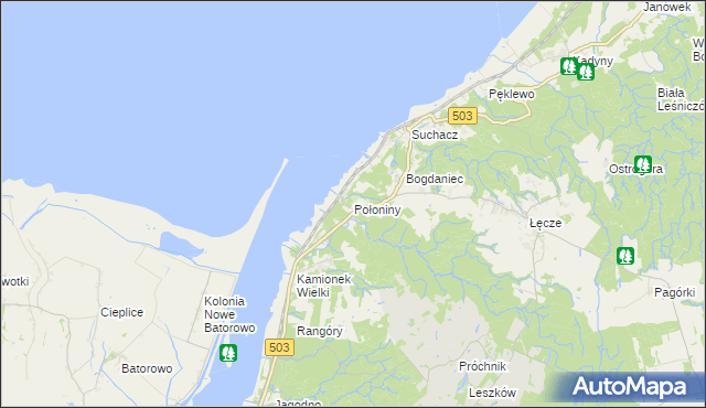 mapa Połoniny, Połoniny na mapie Targeo