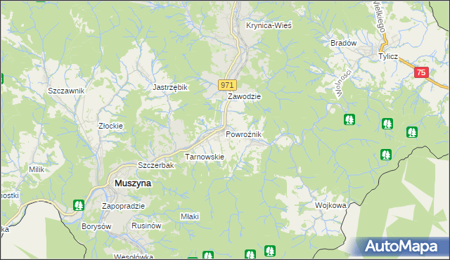 mapa Powroźnik, Powroźnik na mapie Targeo