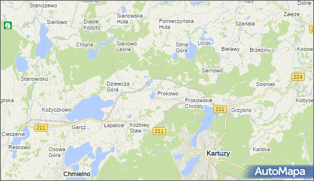 mapa Prokowo, Prokowo na mapie Targeo