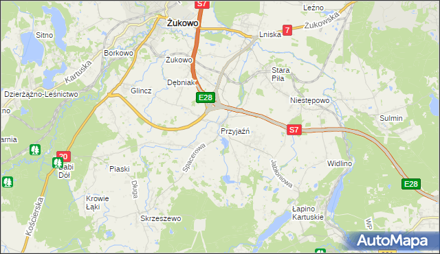 mapa Przyjaźń, Przyjaźń na mapie Targeo