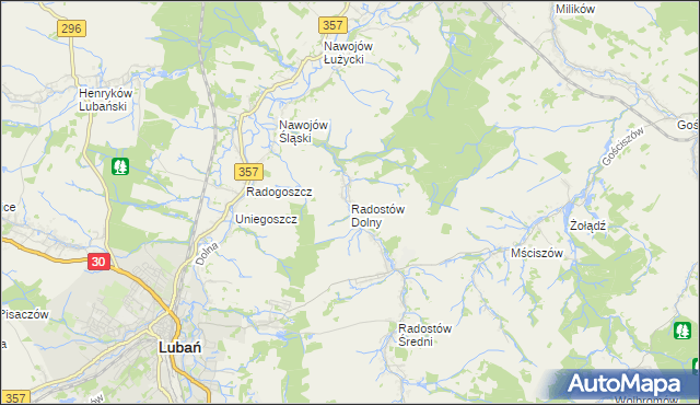 mapa Radostów Dolny, Radostów Dolny na mapie Targeo
