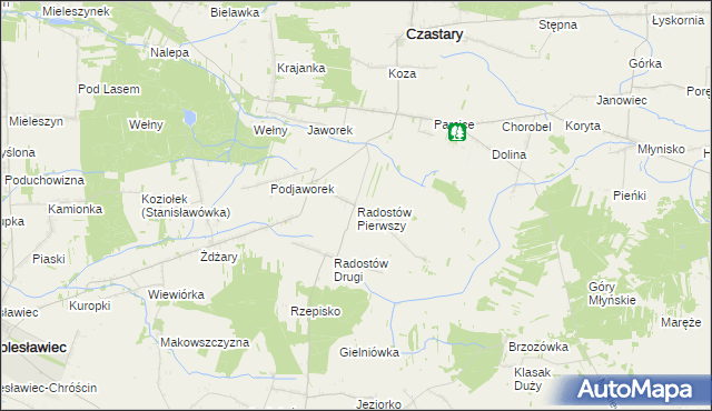 mapa Radostów Pierwszy, Radostów Pierwszy na mapie Targeo