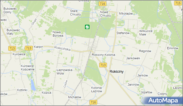 mapa Rokiciny-Kolonia, Rokiciny-Kolonia na mapie Targeo