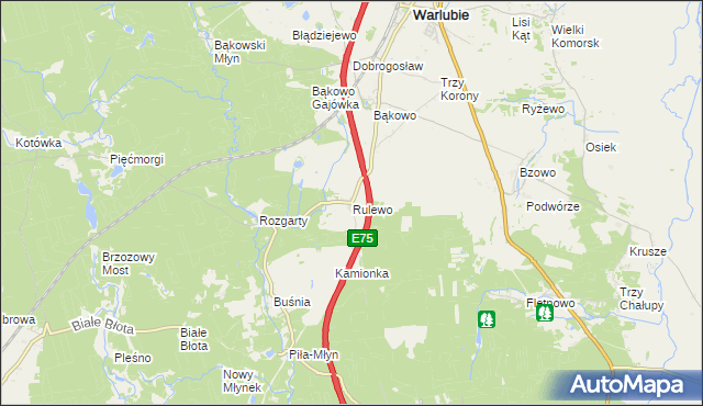 mapa Rulewo, Rulewo na mapie Targeo