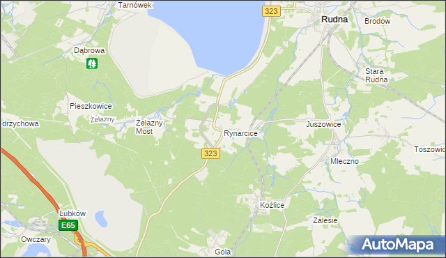 mapa Rynarcice gmina Rudna, Rynarcice gmina Rudna na mapie Targeo