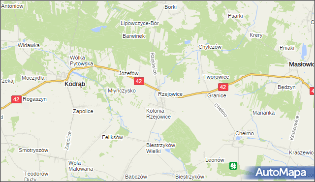 mapa Rzejowice, Rzejowice na mapie Targeo