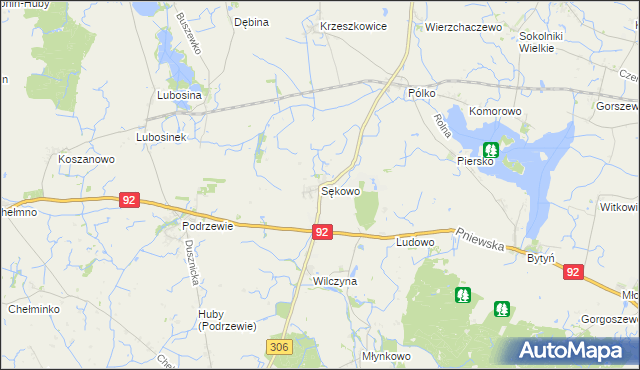 mapa Sękowo gmina Duszniki, Sękowo gmina Duszniki na mapie Targeo