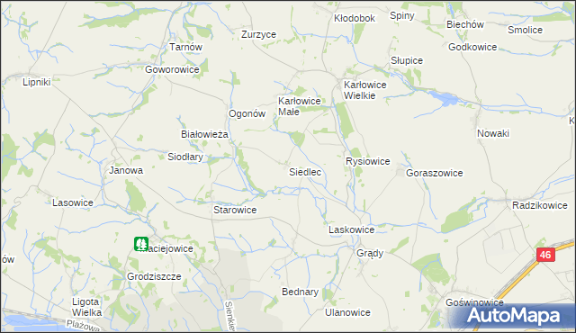 mapa Siedlec gmina Otmuchów, Siedlec gmina Otmuchów na mapie Targeo