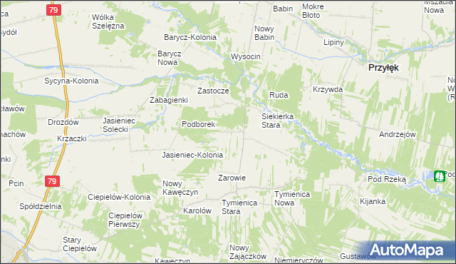 mapa Siekierka Nowa, Siekierka Nowa na mapie Targeo