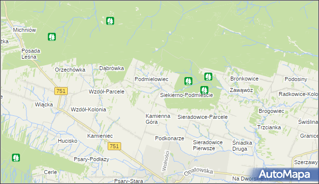 mapa Siekierno-Podmieście, Siekierno-Podmieście na mapie Targeo