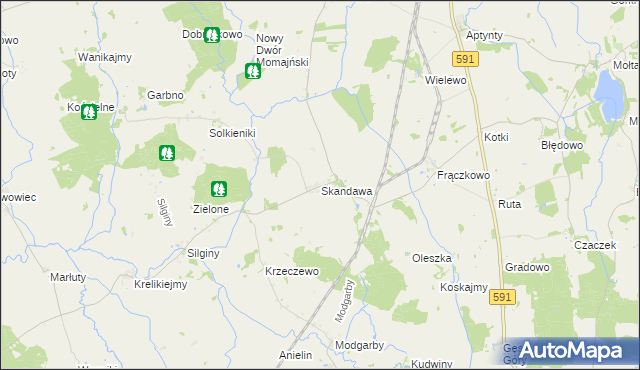 mapa Skandawa, Skandawa na mapie Targeo