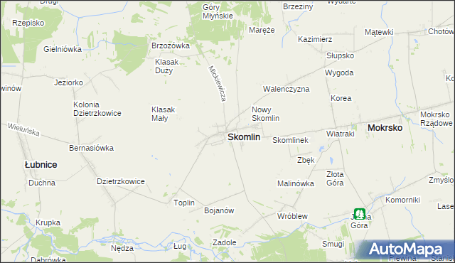 mapa Skomlin, Skomlin na mapie Targeo