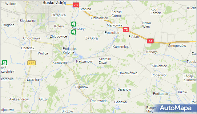 mapa Skotniki Duże, Skotniki Duże na mapie Targeo