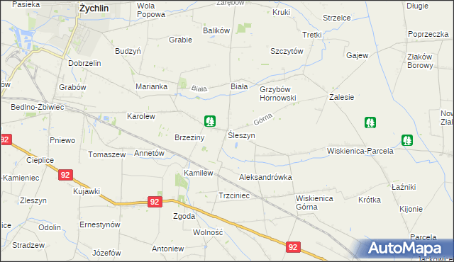 mapa Śleszyn, Śleszyn na mapie Targeo