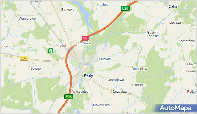 mapa Słudwia, Słudwia na mapie Targeo