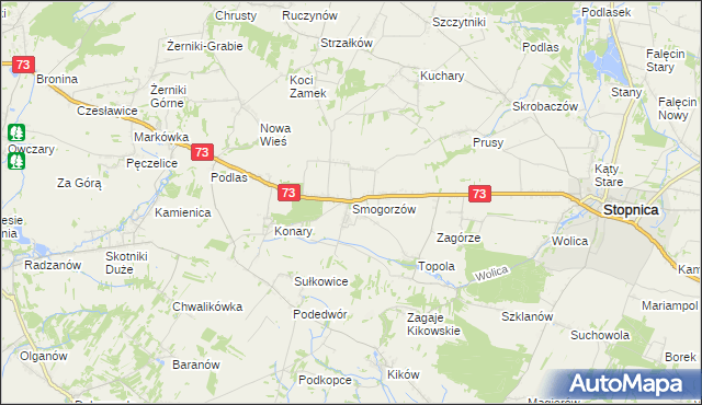 mapa Smogorzów gmina Stopnica, Smogorzów gmina Stopnica na mapie Targeo