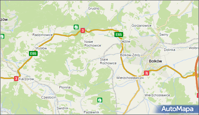 mapa Stare Rochowice, Stare Rochowice na mapie Targeo