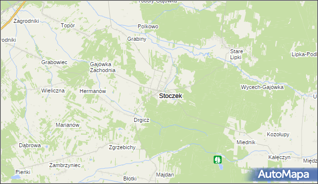 mapa Stoczek powiat węgrowski, Stoczek powiat węgrowski na mapie Targeo