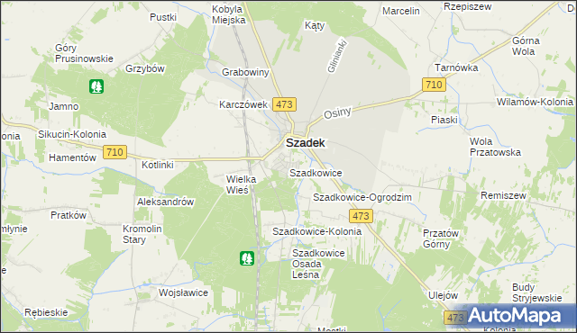 mapa Szadkowice gmina Szadek, Szadkowice gmina Szadek na mapie Targeo