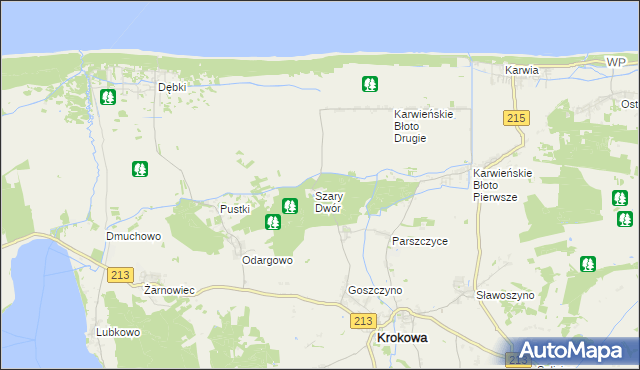 mapa Szary Dwór, Szary Dwór na mapie Targeo