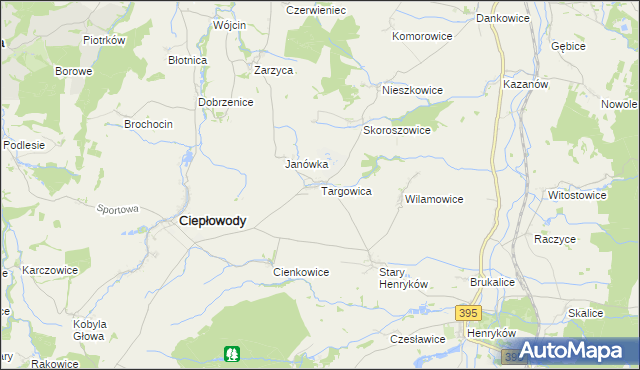 mapa Targowica, Targowica na mapie Targeo