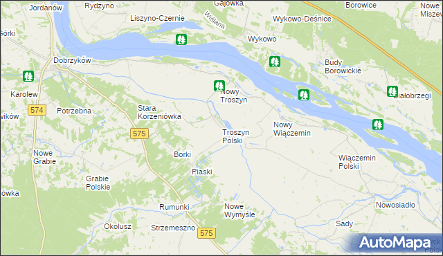 mapa Troszyn Polski, Troszyn Polski na mapie Targeo