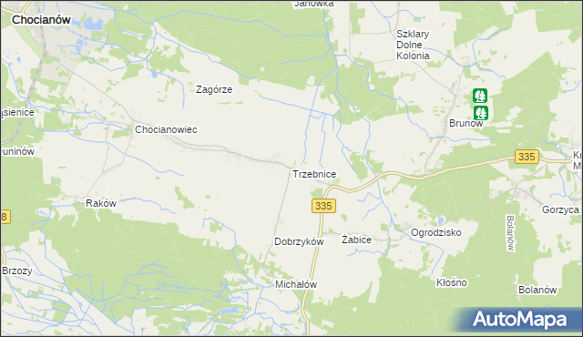 mapa Trzebnice, Trzebnice na mapie Targeo