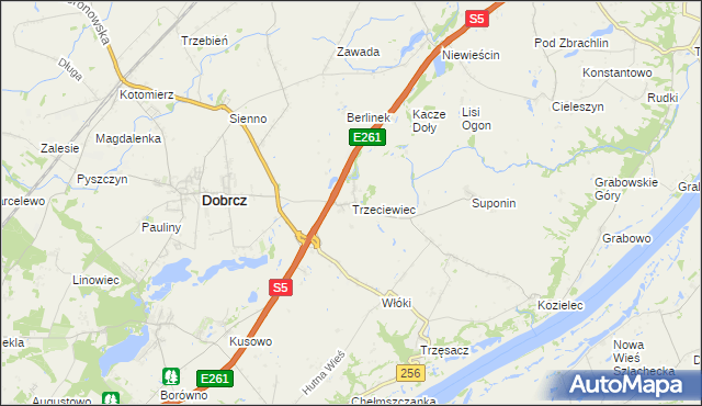 mapa Trzeciewiec, Trzeciewiec na mapie Targeo