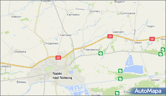 mapa Trzeciewnica, Trzeciewnica na mapie Targeo