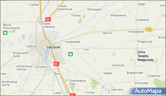 mapa Tum, Tum na mapie Targeo