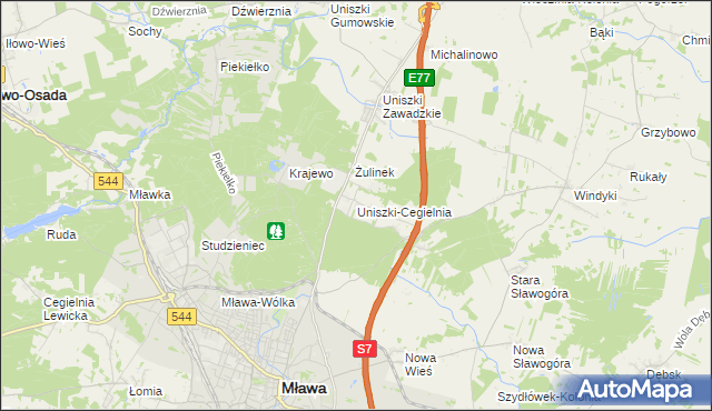 mapa Uniszki-Cegielnia, Uniszki-Cegielnia na mapie Targeo