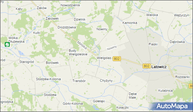 mapa Wielgolas gmina Latowicz, Wielgolas gmina Latowicz na mapie Targeo