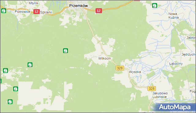 mapa Wilkocin, Wilkocin na mapie Targeo