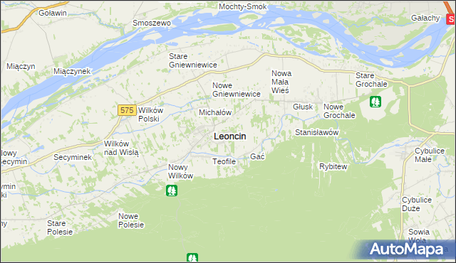 mapa Wincentówek gmina Leoncin, Wincentówek gmina Leoncin na mapie Targeo