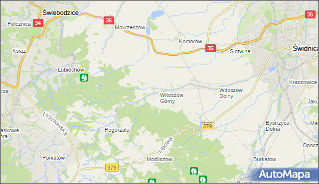 mapa Witoszów Górny, Witoszów Górny na mapie Targeo