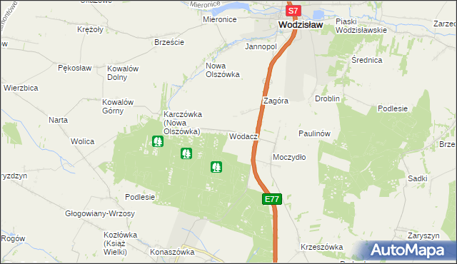 mapa Wodacz, Wodacz na mapie Targeo