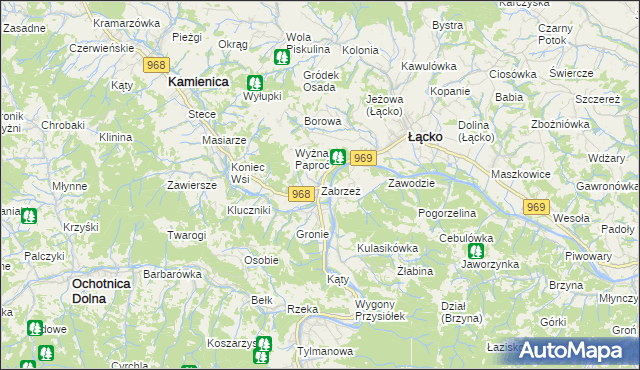 mapa Zabrzeż, Zabrzeż na mapie Targeo