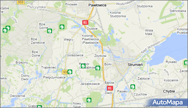 mapa Zbytków, Zbytków na mapie Targeo