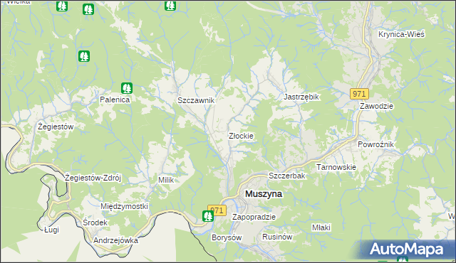 mapa Złockie, Złockie na mapie Targeo